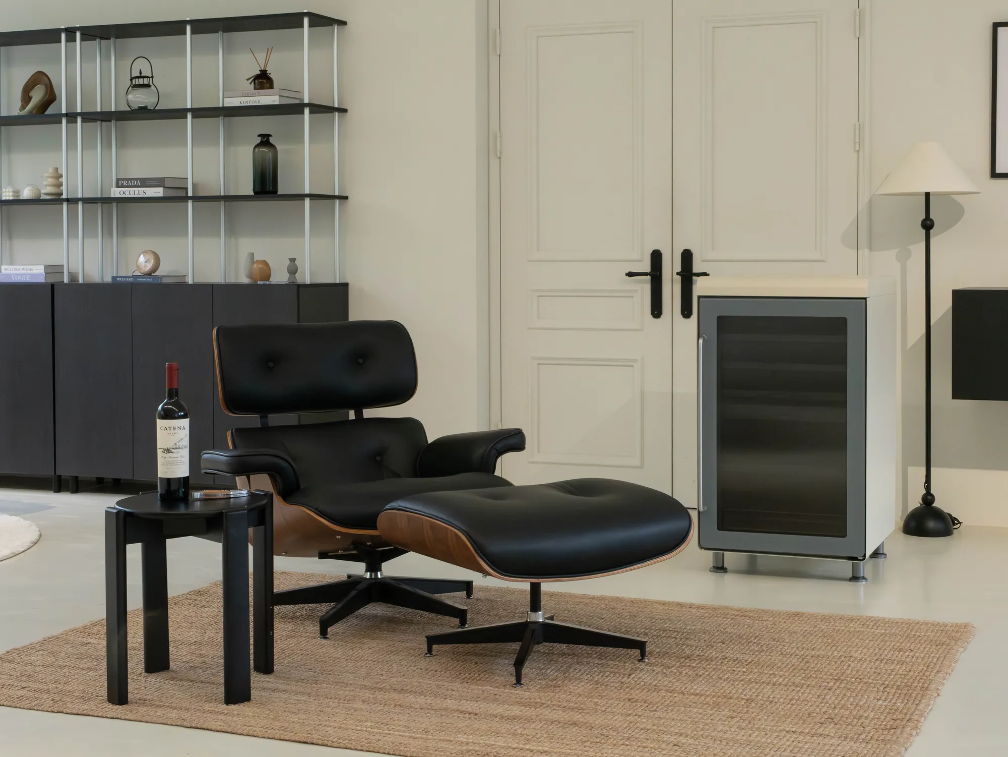 TERUVA wine cellar beside a lounge chair